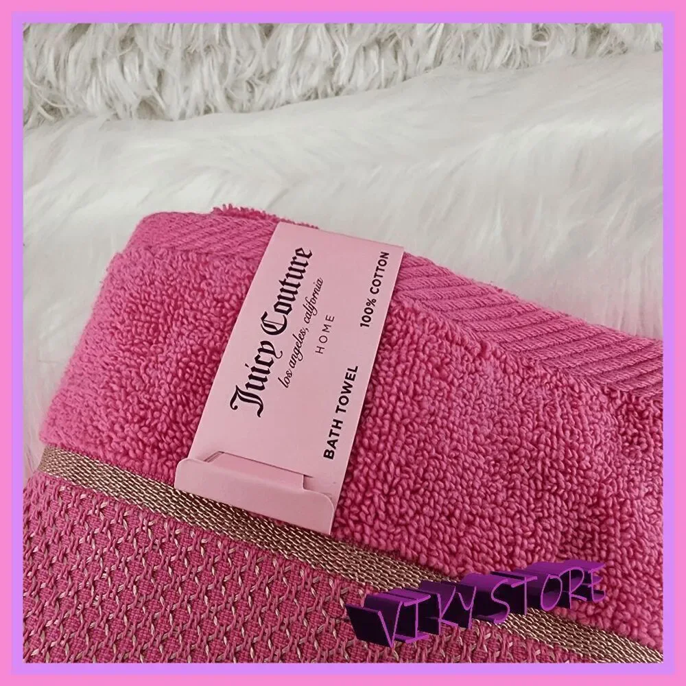 💖 NWT Juicy Couture Pink Beach Towel 100% Cotton 28x54 #7224 💖